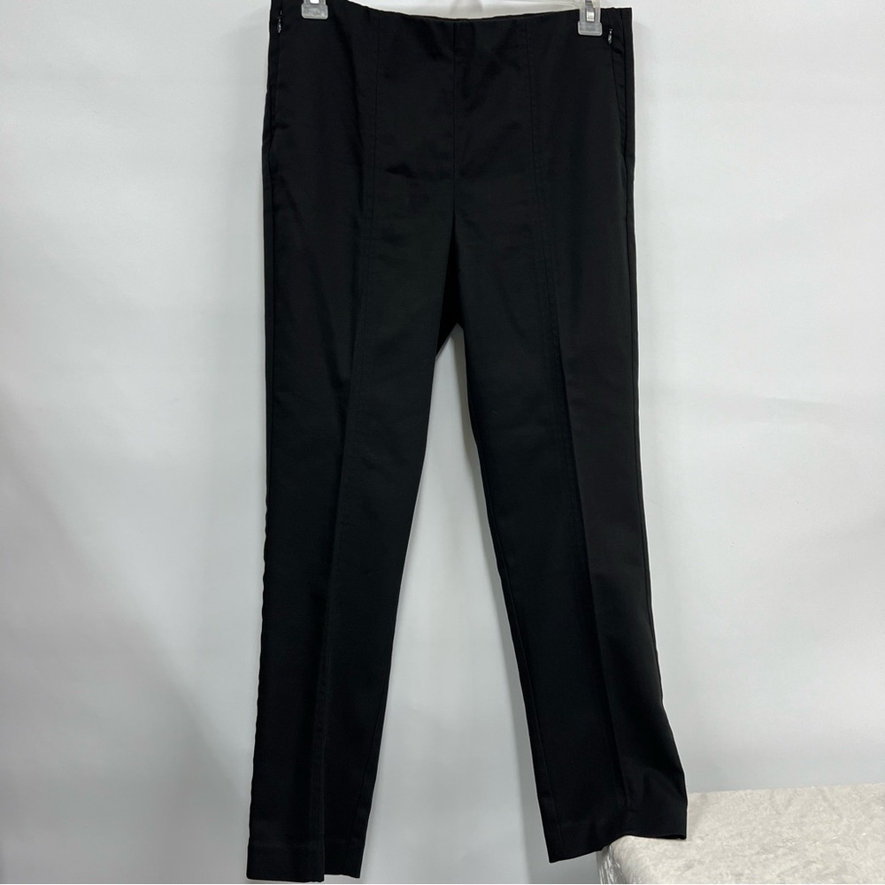 J.Jill essential black cotton stretch 12 pants w/zippered pockets career wear